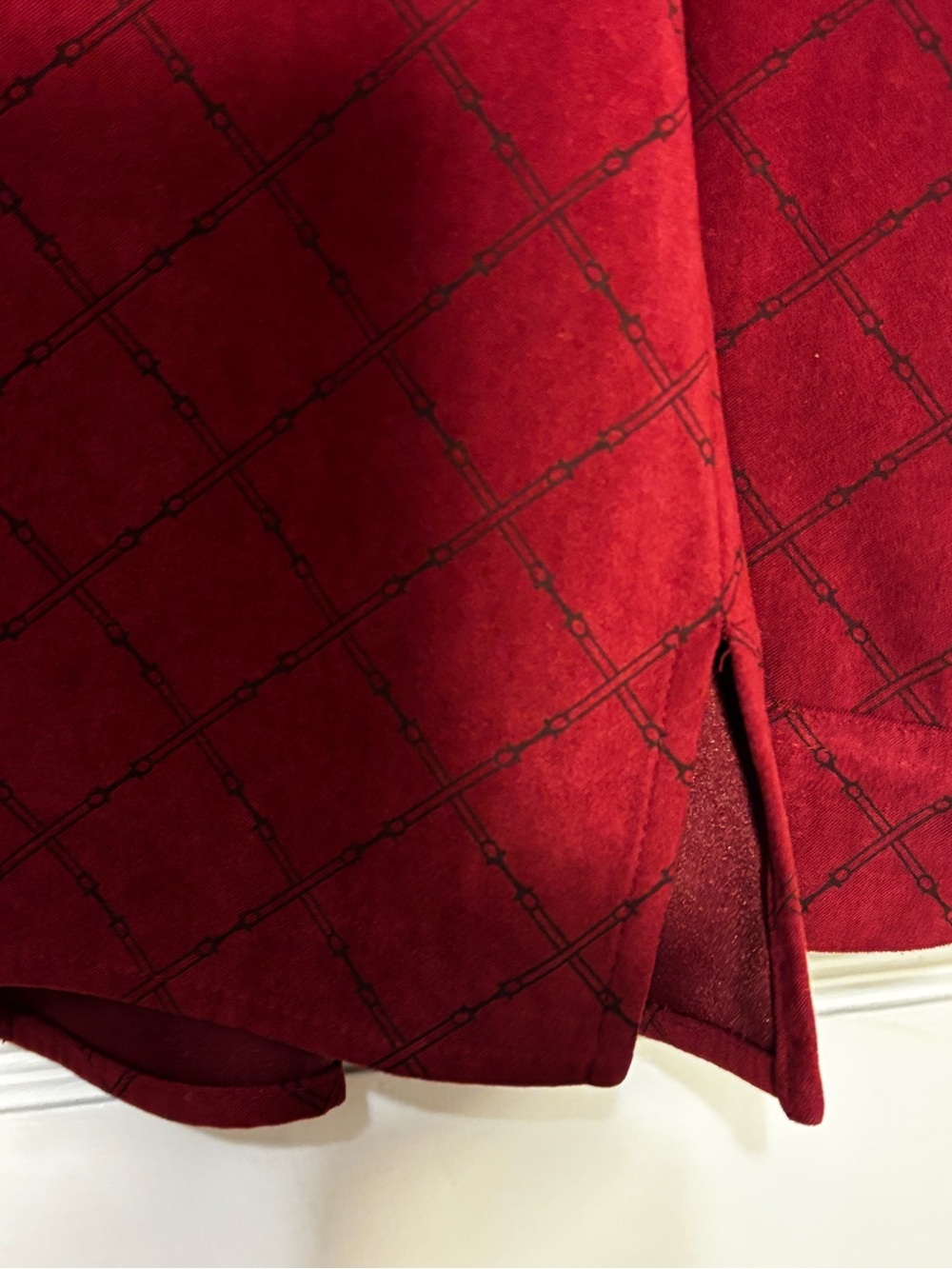 Talbots Deep Red Diamond-Pattern Button-Down Shirt - Picture 5 of 6